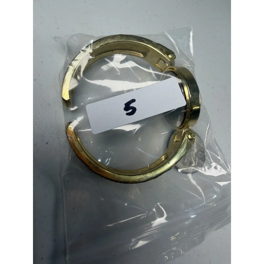 Geneva Platinum Gold Tone Cuff Bangle Watch 29.8mm Japan Movt